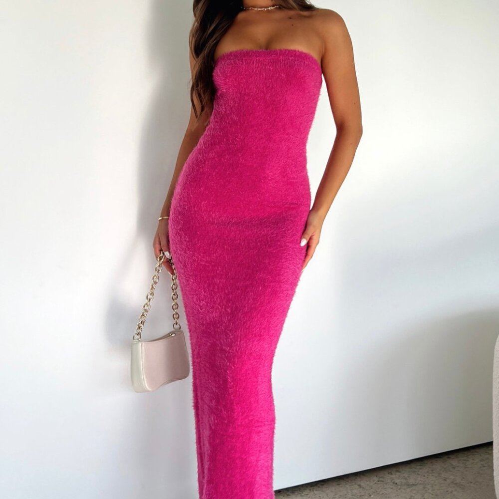 White Fox Boutique | Miami Life Maxi Dress | Hot Pink | Size S